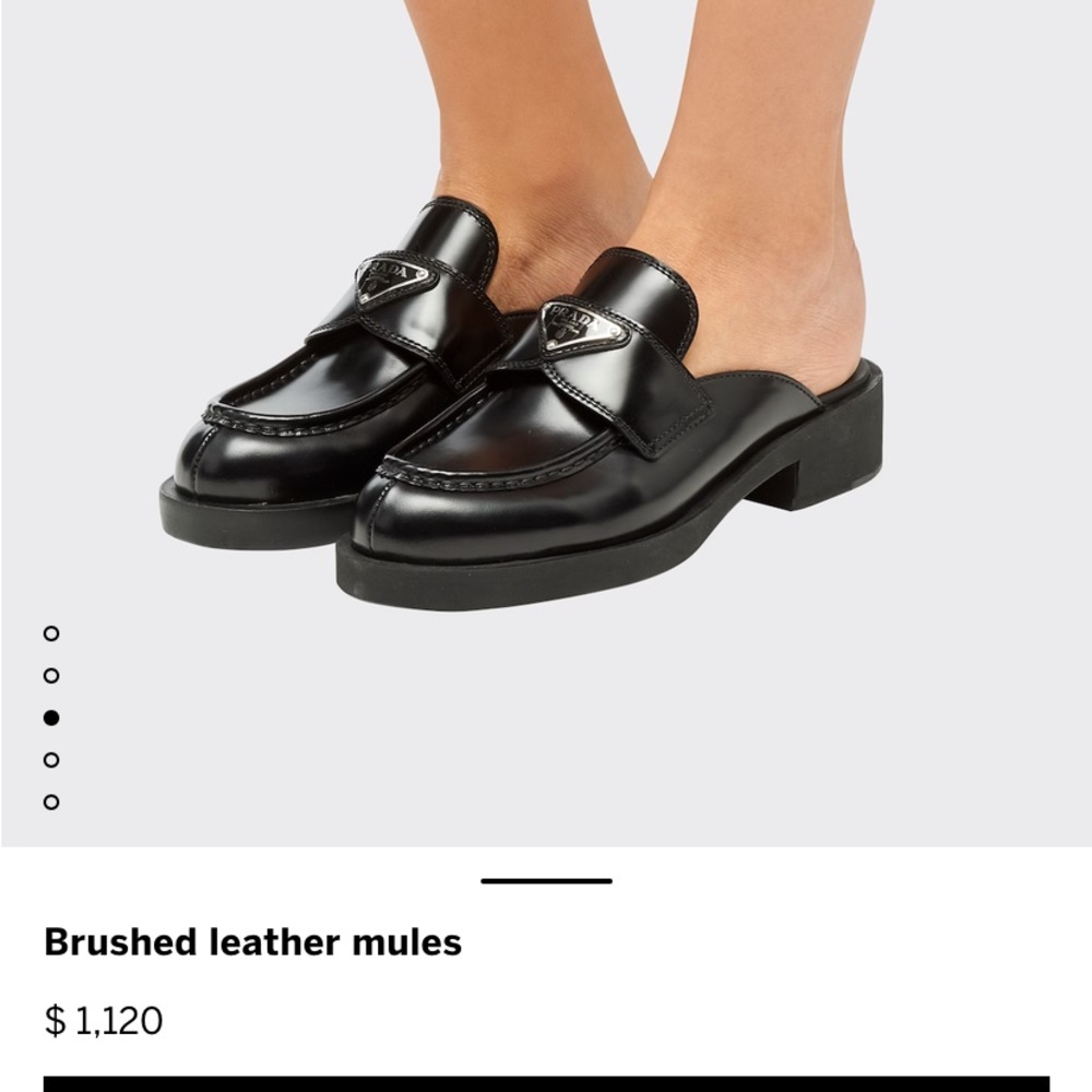 2023 Prada Brushed Leather Mules - EUC Sz 38.5